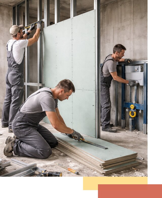 Монтаж и ремонт сантехнических перегородок в Орле