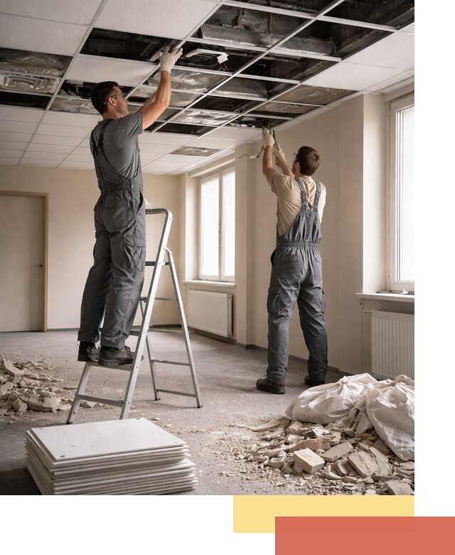 Демонтаж потолков Армстронг профессионально в Орле