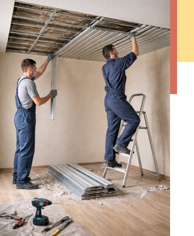 Демонтаж реечного потолка в Орле от 4556 руб. быстро и недорого | ОТДЕЛОЧНИК-Орл