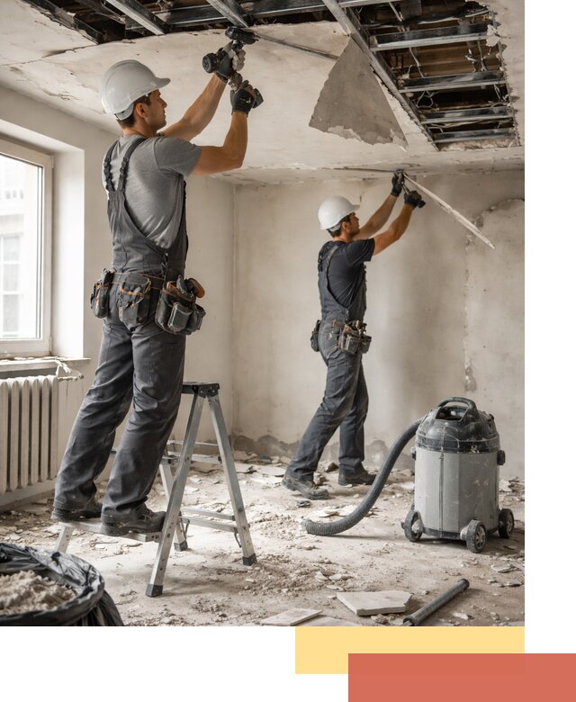 Демонтаж гипсокартонного потолка в Орле быстро и аккуратно