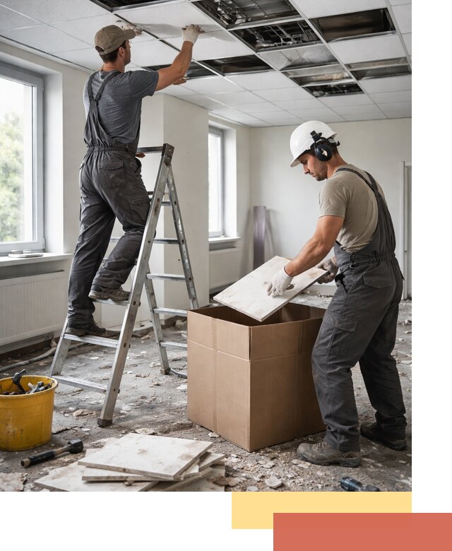 Демонтаж потолочной плитки в Орле быстро и аккуратно