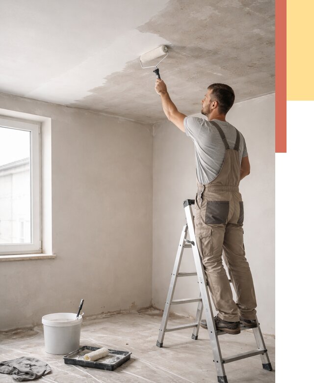 Грунтовка потолка в Орле от 2531 руб. — быстро и недорого | ОТДЕЛОЧНИК-Орл