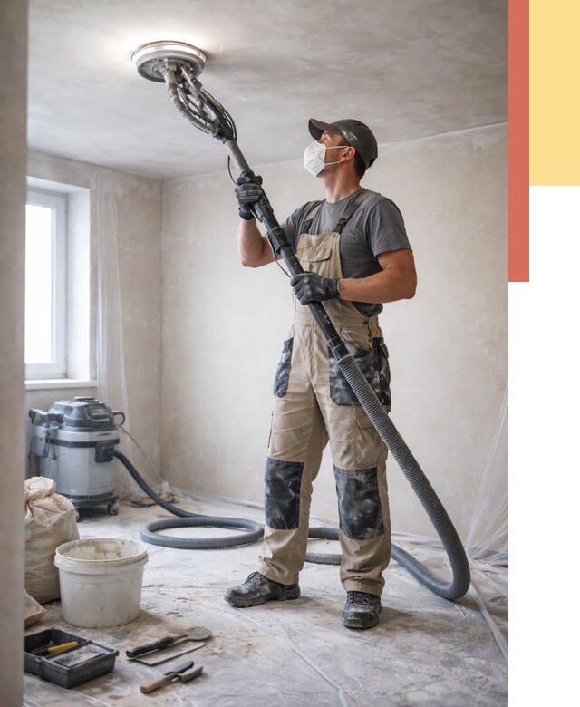 Шлифовка потолка в Орле от 3543 руб. — услуги шлифования потолка | ОТДЕЛОЧНИК-Орл