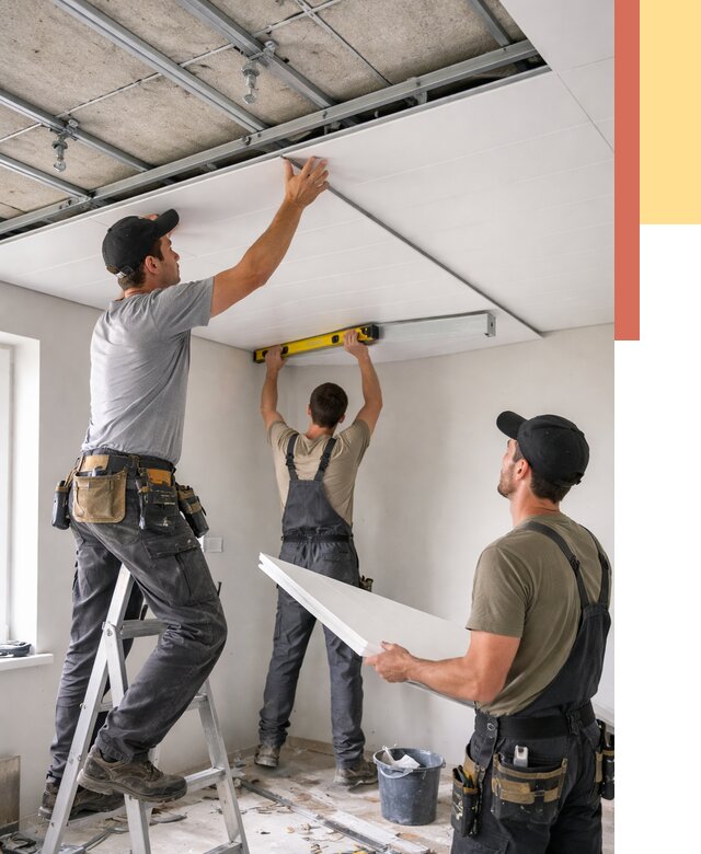 Монтаж потолка из ПВХ панелей в Орле от 3543 руб./м2 — быстро и недорого | ОТДЕЛОЧНИК-Орл