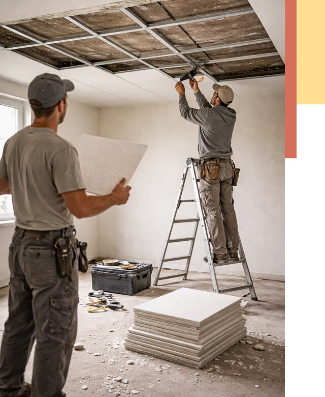 Замена плит подвесного потолка в Орле от 1772 руб. быстро и недорого | ОТДЕЛОЧНИК-Орл