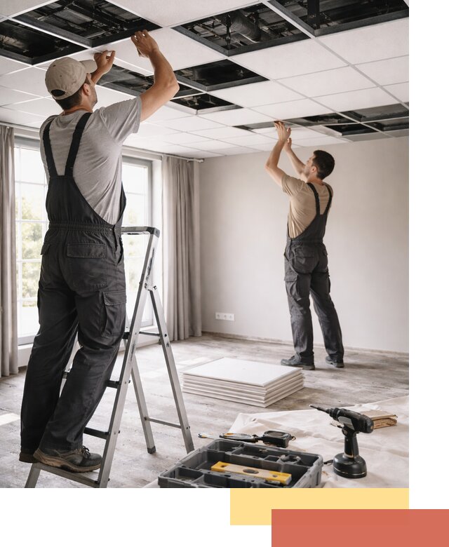 Замена плит подвесного потолка в Орле быстро и качественно