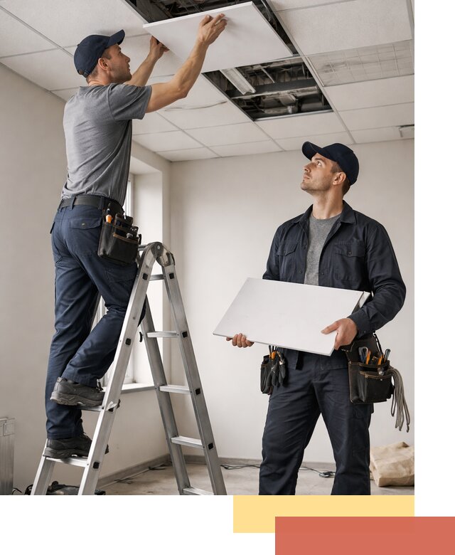 Обслуживание подвесного потолка в Орле — ремонт и чистка