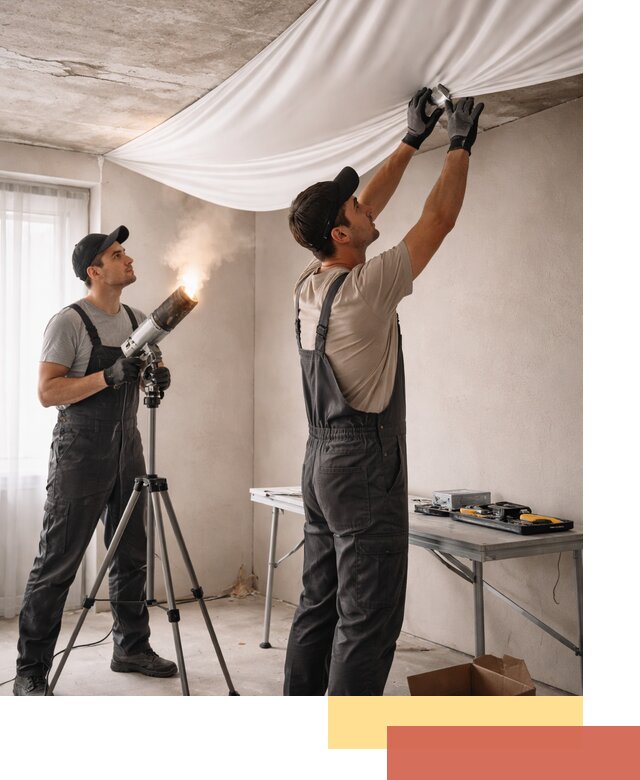 Установка натяжного потолка под ключ в Орле