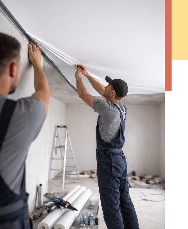 Монтаж матового натяжного потолка в Орле от 4556 руб./м² — быстро и недорого | ОТДЕЛОЧНИК-Орл