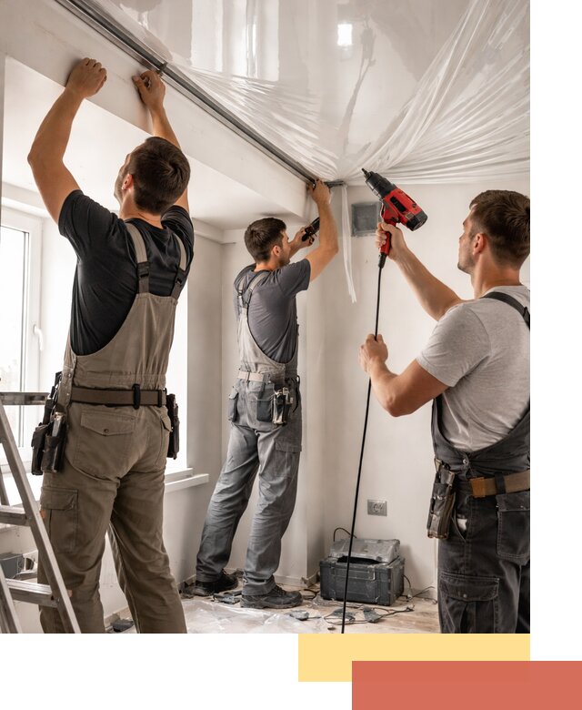 Монтаж глянцевого натяжного потолка в Орле быстро и качественно