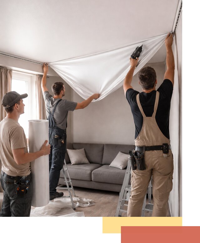 Монтаж сатинового натяжного потолка в Орле качественно и быстро