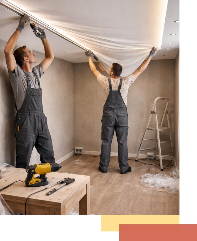 Монтаж натяжного потолка с подсветкой в Орле цена и сроки