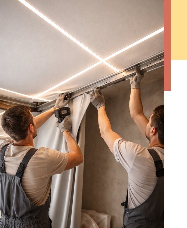 Монтаж натяжного потолка со световыми линиями в Орле от 1215 руб. | ОТДЕЛОЧНИК-Орл