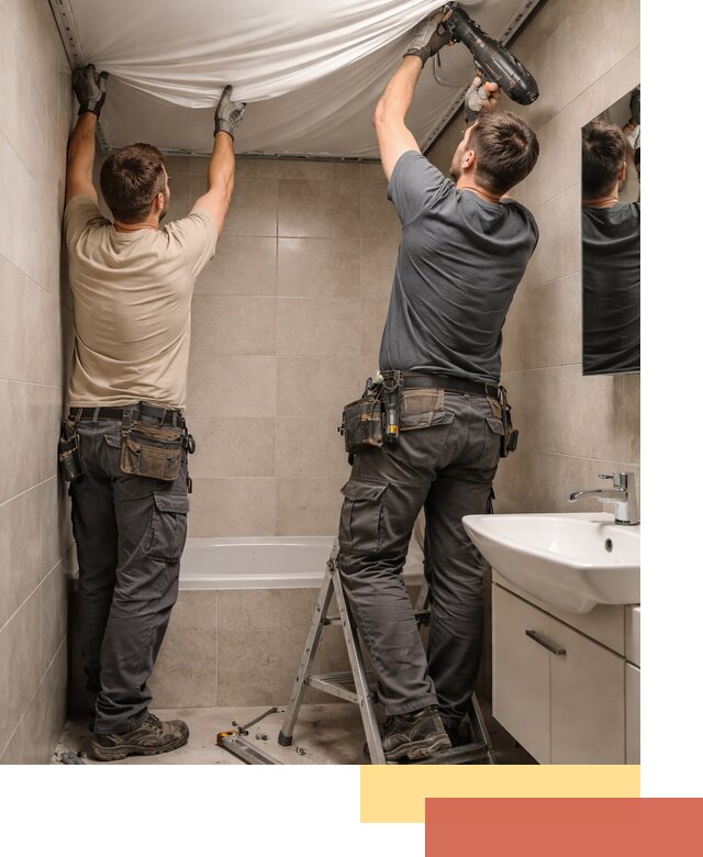 Монтаж натяжного потолка в ванной в Орле быстро и качественно