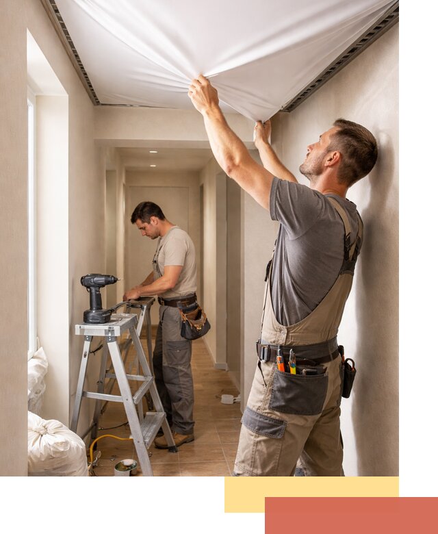 Монтаж натяжного потолка в прихожей в Орле