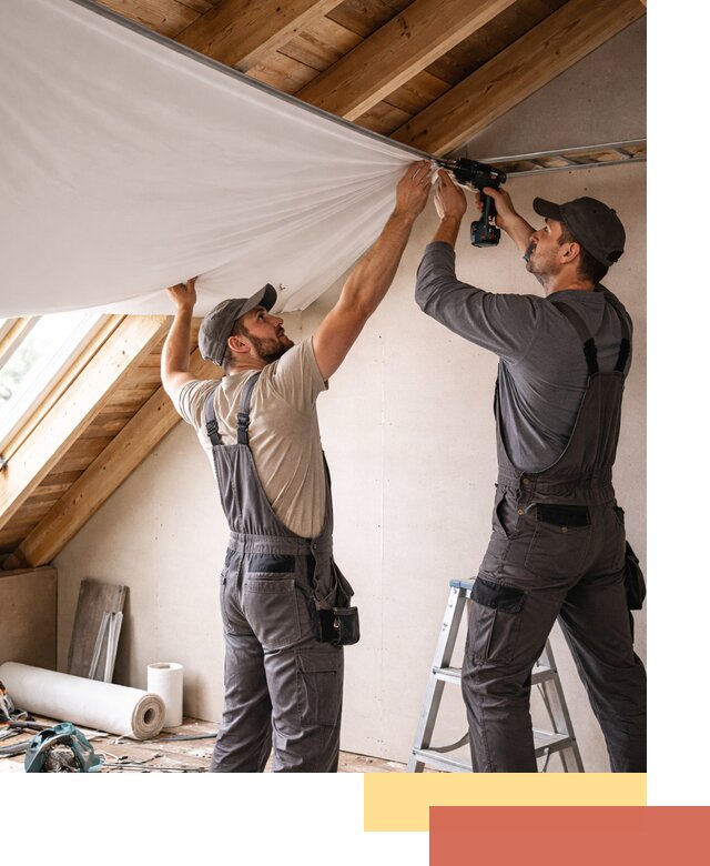 Монтаж натяжного потолка в мансарде в Орле