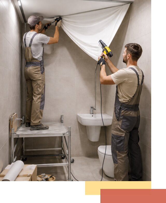 Монтаж натяжного потолка в санузле в Орле