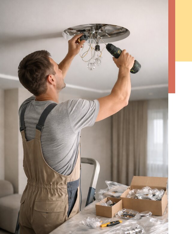 Установка люстры в натяжной потолок в Орле от 1215 руб. | Быстро и недорого — ОТДЕЛОЧНИК-Орл