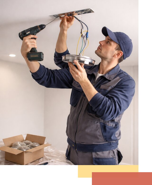 Установка люстры в натяжной потолок в Орле