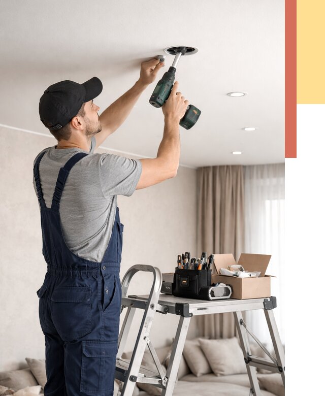 Установка и монтаж точечных светильников в натяжной потолок в Орле от 1822 руб. | ОТДЕЛОЧНИК-Орл