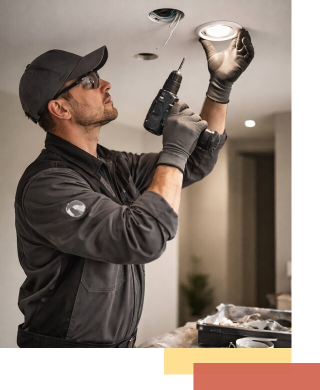 Установка точечных светильников в натяжной потолок в Орле