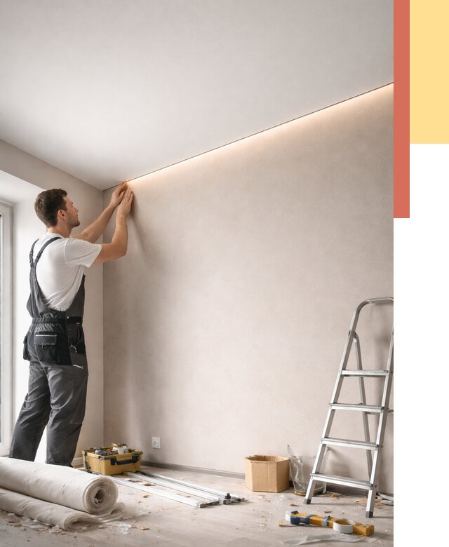 Теневые натяжные потолки в Орле от 8302 руб. под ключ | ОТДЕЛОЧНИК-Орл