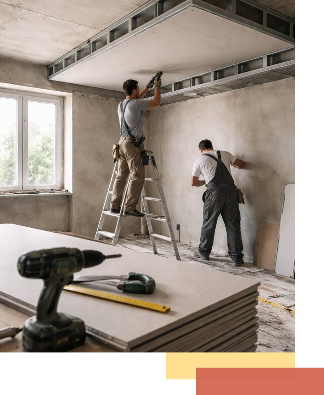 Двухуровневый потолок из гипсокартона в Орле