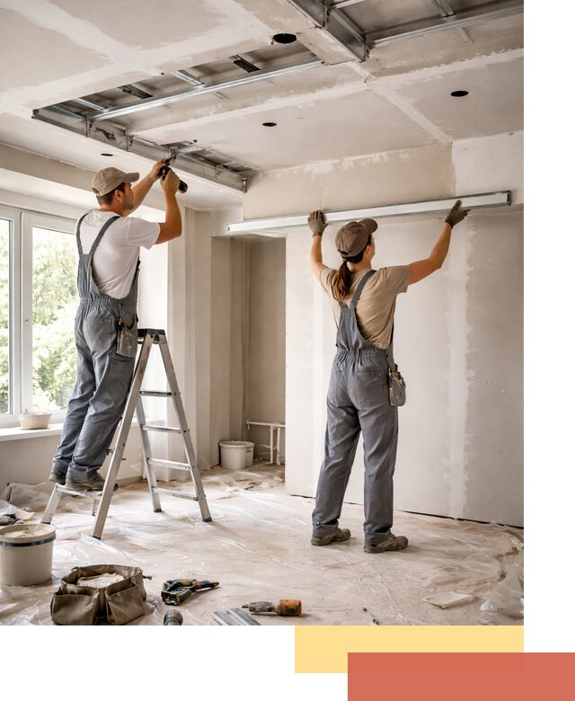 Монтаж многоуровневого потолка из гипсокартона в Орле