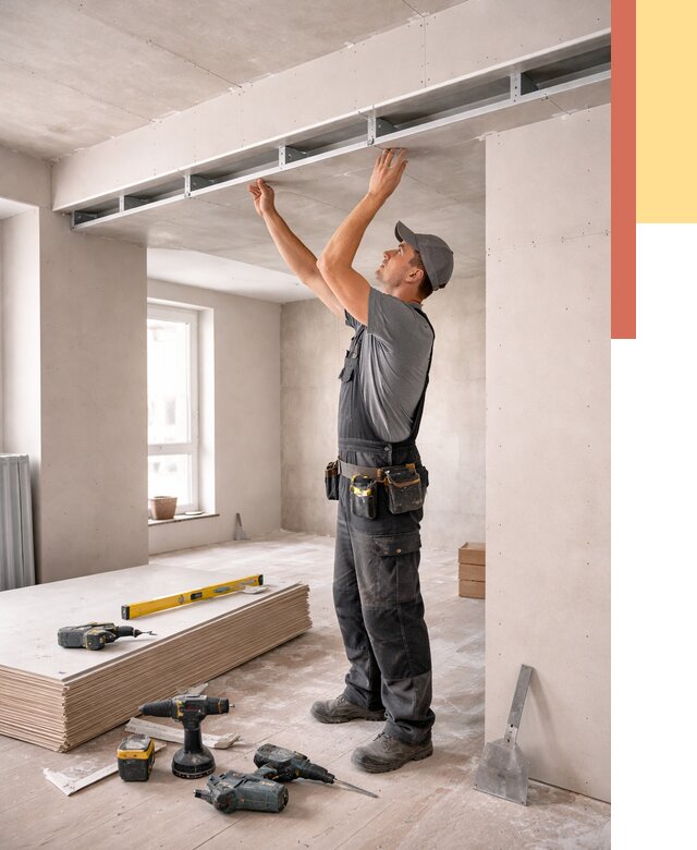 Потолок из гипсокартона с нишей в Орле от 1266 руб. под ключ | ОТДЕЛОЧНИК-Орл