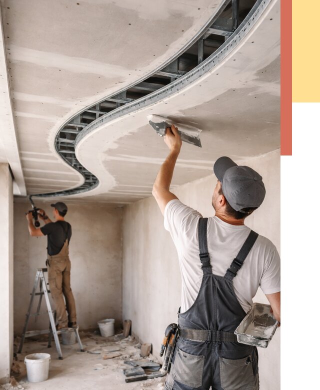 Криволинейный потолок из гипсокартона в Орле от 2126 руб./м2 | ОТДЕЛОЧНИК-Орл