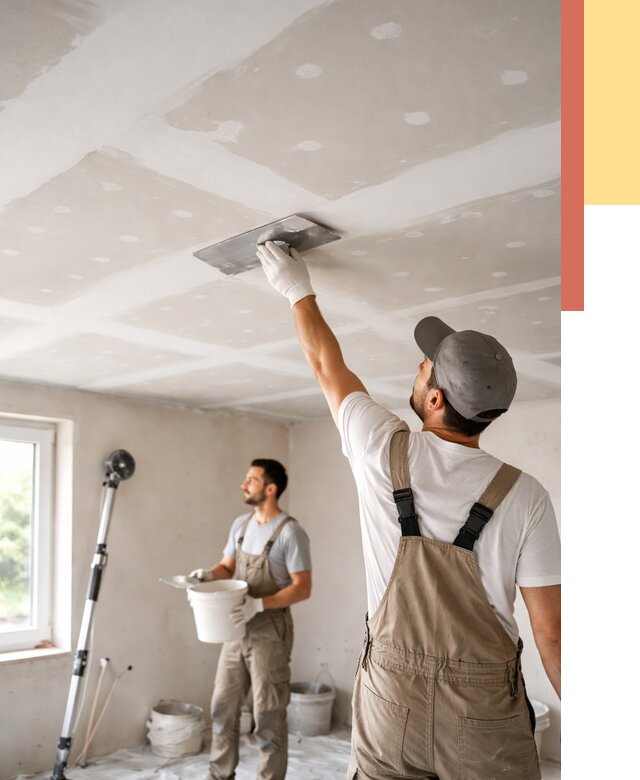 Шпаклевка потолка из гипсокартона в Орле от 3240 руб./м2 — услуги под ключ | ОТДЕЛОЧНИК-Орл