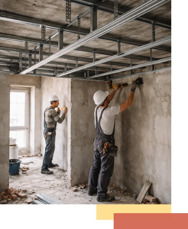 Монтаж каркаса потолка из профильного профиля в Орле