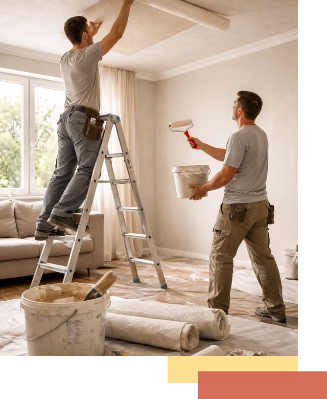 Поклейка обоев на потолок в Орле — качественно и быстро