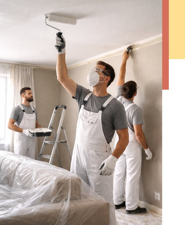 Покраска потолка водоэмельсионной краской в Орле от 2227 руб/м² — услуги под ключ | ОТДЕЛОЧНИК-Орл