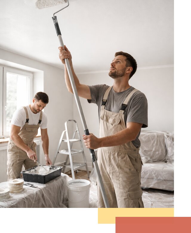 Покраска потолка водоэмульсионной краской в Орле