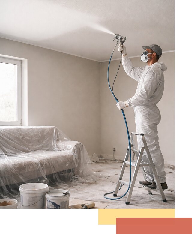 Покраска потолка краскопультом в Орле быстро и качественно