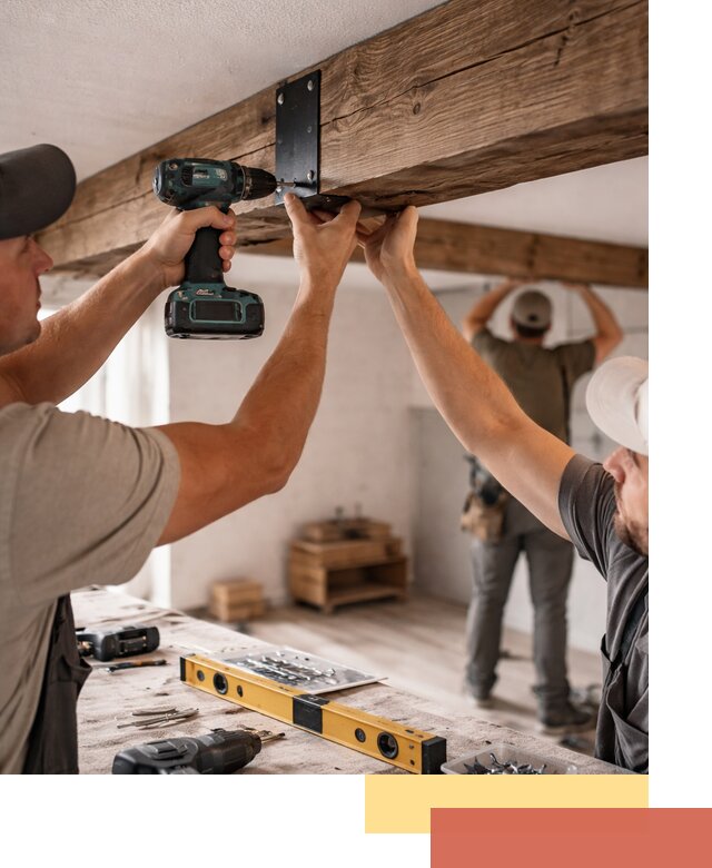 Монтаж декоративных потолочных балок в Орле