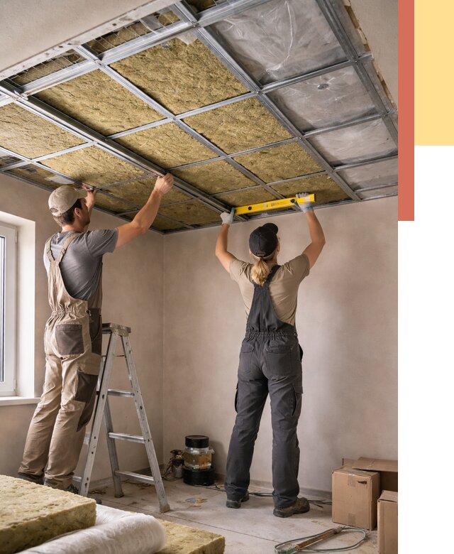 Шумоизоляция потолка в Орле от 1266 руб. под ключ — услуги ОТДЕЛОЧНИК-Орл