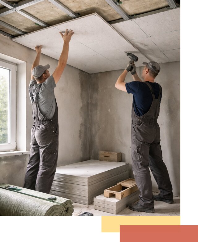 Шумоизоляция потолка панелями ЗИПС в Орле